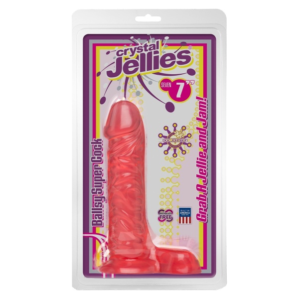 Dildo Super Cock Balls di Crystal Jellies Pink